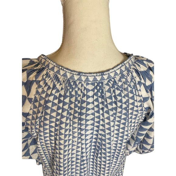 NWT Nymane Womens Block Printed Shift Dress Short Sleeve Pockets Size S Blue - Picture 6 of 11